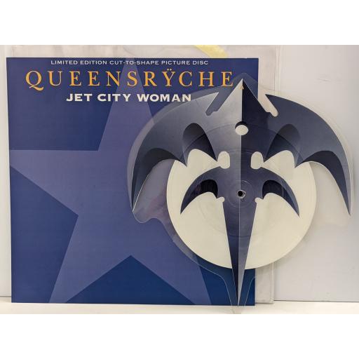 QUEENSRYCHE Jet city woman 7" cut-out limited edition picture disc single. MTPD98
