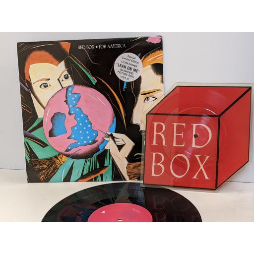 RED BOX Lean on me (ah-li-ayo) / Stinging bee (issued with black 10" vinyl) 'for America (boys own mix) / Ain't got no - I got life 7" cut-out picture disc and 10" vinyl.W8926P