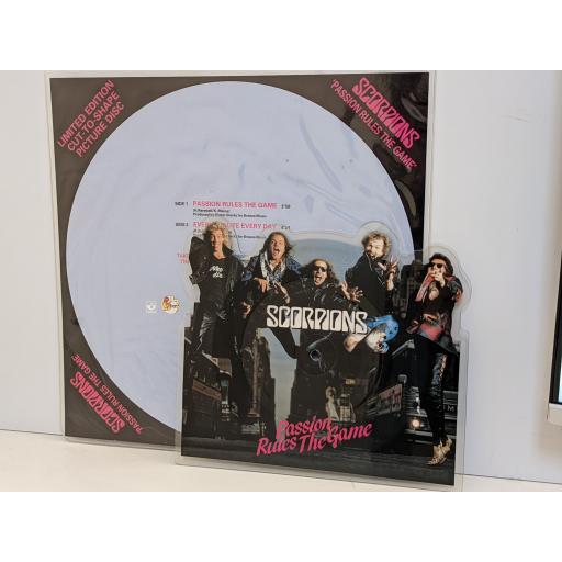 SCORPIONS Passion rules the game 7" cut-out picture disc single. HARP5242