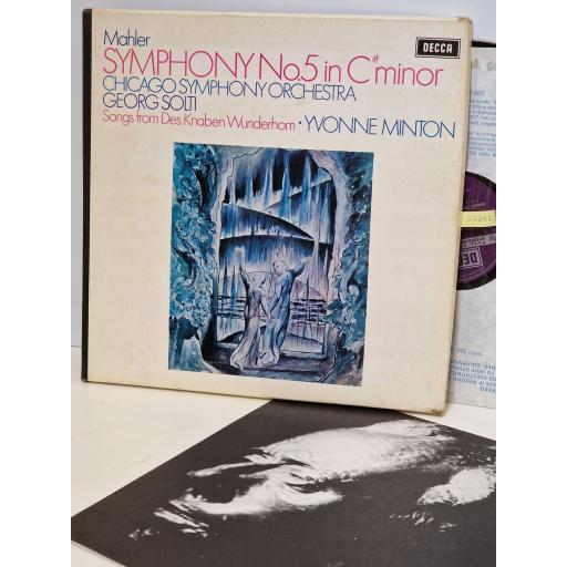 MAHLER, CHICAGO SYMPHONY ORCHESTRA, GEORGE SOLTI, YVONNE MINTON Symphony No. 5 In C# Minor / Songs From Des Knaben Wunderhorn 2x12" vinyl LP. SET471-2