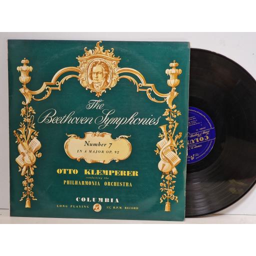 LUDWIG VAN BEETHOVEN The Beethoven symphonies number 7 in a major OP. 72 12" vinyl LP. 33CX1379