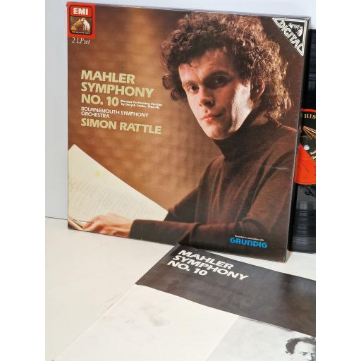 BOURNEMOUTH SYMPHONY ORCHESTRA, SIMON RATTLE Mahler symphony No. 10 2x12" vinyl LP. SLS5206