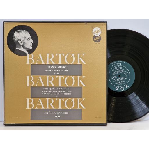 BARTOK Oeuvre pour piano vol. 2 3x12" vinyl LP. VBX426