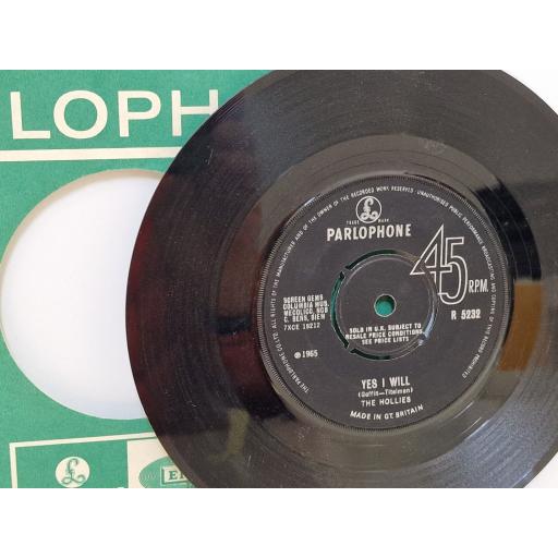 THE HOLLIES Nobody / Yes I will 7" single. R5232