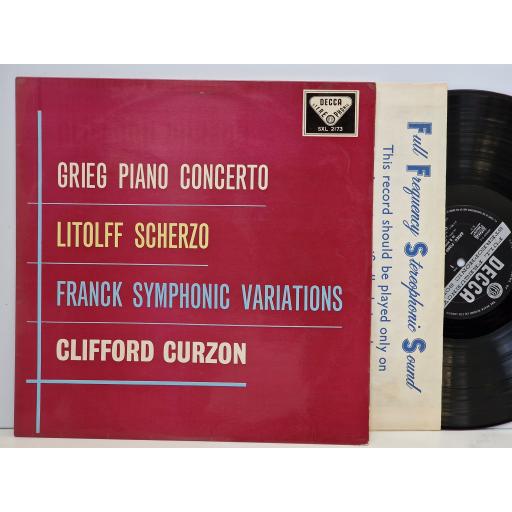 CLIFFORD CURZON / GRIEG / FRANCK Piano concerto in A minor, op. 16 12" vinyl LP. SXL2173