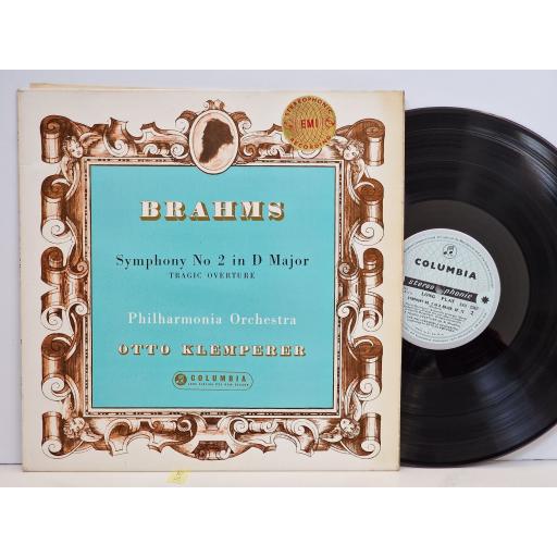 BRAHMS / KLEMPERER Symphony No. 2 in D Major, etc 12" vinyl LP. SAX2362