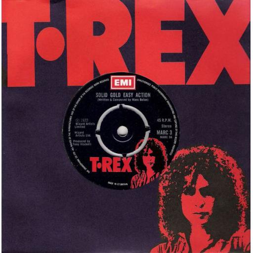 T-REX Solid gold easy action, Born to boogie, 7" vinyl SINGLE. MARC3