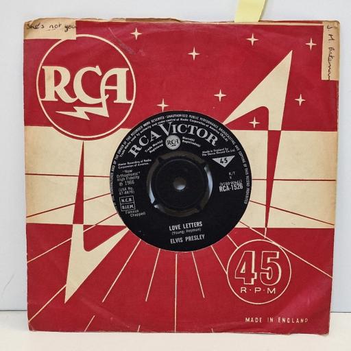 ELVIS PRESLEY Love letters / Come what may 7" single. RCA-1526