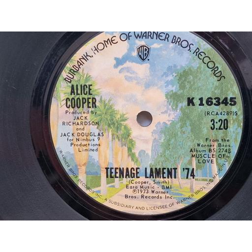 ALICE COOPER Teenage lament '74 / Hard hearted Alice 7" single. K16345