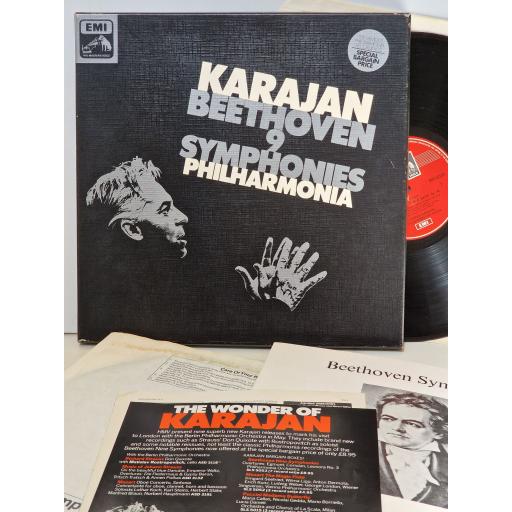 KARAJAN BEETHOVEN PHILHARMONIA ORCHESTRA Beethoven's Nine Symphonies 7x 12" vinyl LP set. SLS 5053