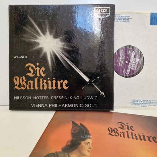 WAGNER, NILSSON, HOTTER, CRESPIN. KING, LUDWIG, VIENNA PHILHARMONIC, SOLTI Die Walkre 5x12" vinyl LP box set. SET312-6