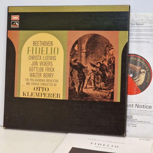 BEETHOVEN, OTTO KLEMPERER, LUDWIG Fidelio - conducted by Otto Klemperer 3x12" vinyl LP box set. ASD3068