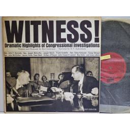 Witness! Dramatic Highlights Of Congressional Investigations 2x12" vinyl LP. RLP 7513 / 7514