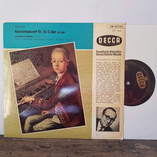 Wolfgang Amadeus Mozart. Friedrich Gulda. Konzert F¸r Klavier Und Orchester Nr. 25 C-Dur KV 503. 10" vinyl LP. LW 50154