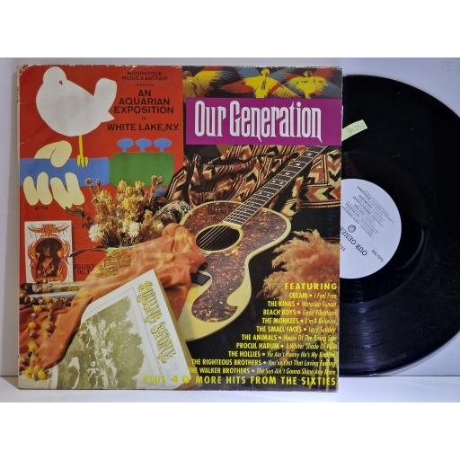 VARIOUS FT. CREAM, THE KINKS, BEACH BOYS, THE HOLLIES Our Generation 4x12" vinyl LP. TELLY39