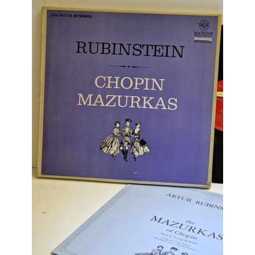 RUBINSTEIN & CHOPIN The Mazurkas 3x12" vinyl LP box set. LSC6177