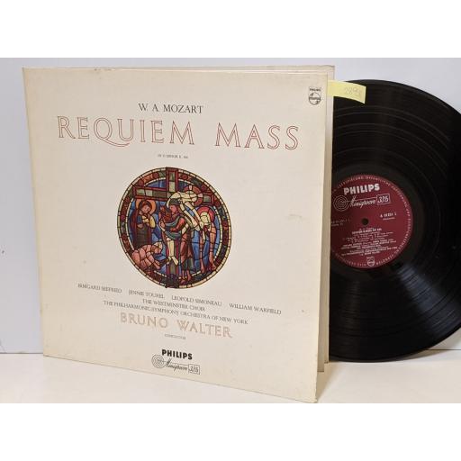 MOZART, DAS PHILHARMONISCHE SYMPHONIEORCHESTER NEW YORK conducted by BRUNO WALTER Requiem d-moll kv 626, 12" vinyl LP. A01251L