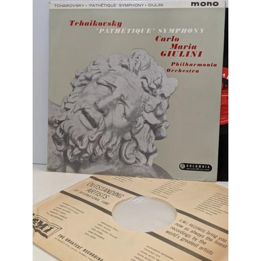 TCHAIKOVSKY, THE PHILHARMONIA ORCHESTRA conducted by CARLO MARIA GIULINI Symphony no.6 in b minor op.74, 12" vinyl LP. 33CX1716