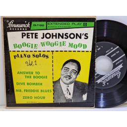PETE JOHNSON Pete Johnson's Boogie Woogie Mood - Piano Solos Vol. 1 7" vinyl EP. EB-71003