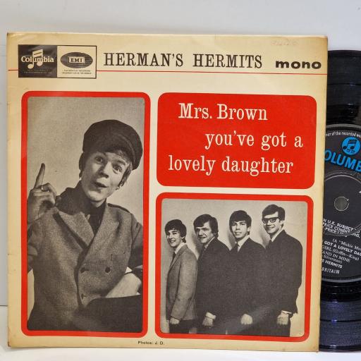 HERMAN'S HERMITS Mrs. Brown You've Got A Lovely Daughter 7" vinyl EP. SEG8440