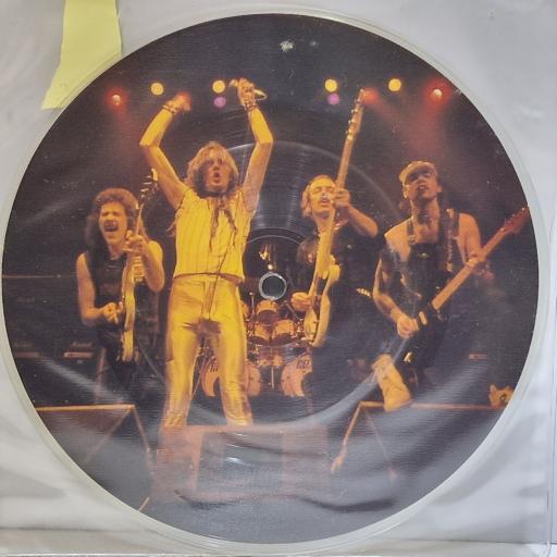 SAXON And the bands played on 7" picture disc single. CAR180P