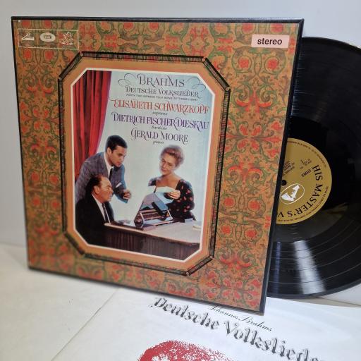 BRAHMS, SCHAWRZKOPF, DEITRICH FISCHER-DIESKAU, GERALD MOORE Deutsche Volkslieder 2x12" vinyl LP box set. SLS920/2