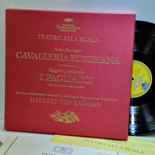 HERBERT VON KARAJAN, PIETRO MASCAGNI, RUGGIERO LEONCAVALLO Cavalleria Rusticana / I Pagliacci 3x12" vinyl LP box set. SLPM 139 205/07
