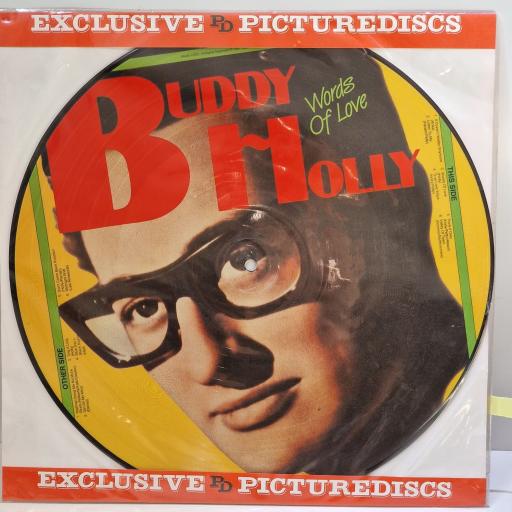BUDDY HOLLY Words of love 12" picture disc LP. AR 30059