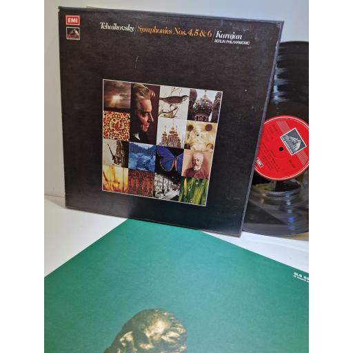 TCHAIKOVSKY, KARAJAN, BERLIN PHILHARMONIC Symphonies Nos. 4, 5 & 6 3x12" vinyl LP box set. SLS833