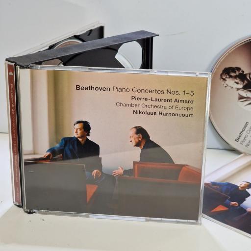 BEETHOVEN, PIERRE-LAURENT AIRMARD, CHAMBER ORCHESTRA OF EUROPE, NIKOLAUS HARNONCOURT Piano Concertos Nos. 1-5 3x compact disc. '0927473342