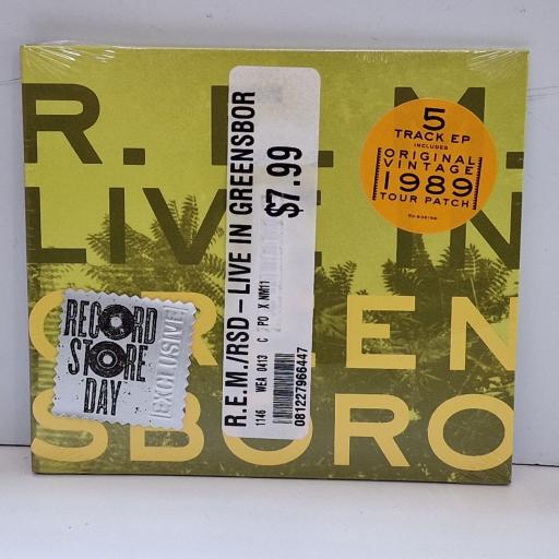 R.E.M. Live In Greensboro LIMITED EDITION compact disc. 081227966447