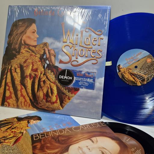 BELINDA CARLISLE Wilder shores 12" BLUE vinyl LP & 7" single. DEMREC244