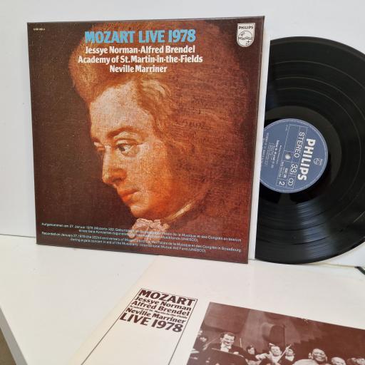 JESSYE NORMAN, ALFRED BRENDEL, ACADEMY OF ST. MARTIN IN THE FIELDS, SIR NEVILLE MARRINER Mozart Live 1978 2x12" vinyl LP set. 6768050