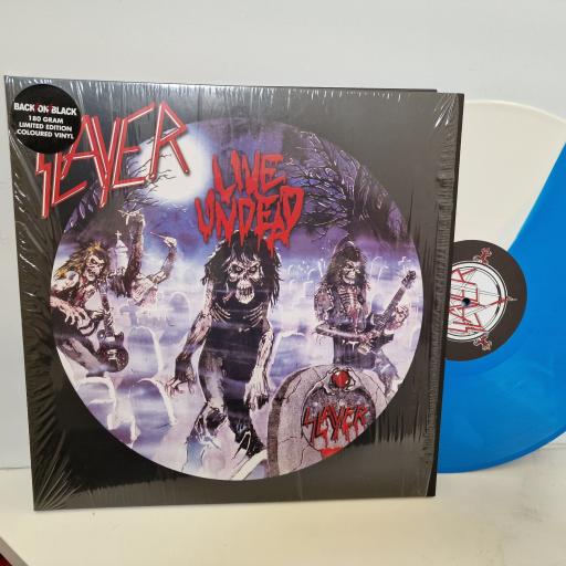 SLAYER Live Undead 12" WHITE BLUE vinyl LP. 803341394056