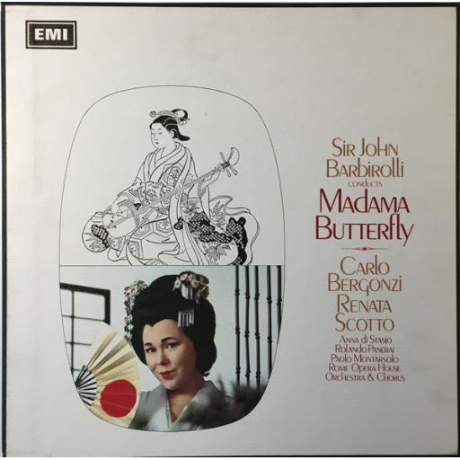 Puccini, Sir John Barbirolli, Carlo Bergonzi, Renata Scotto Madama Butterfly. SAN184-6. 3 X12" vinyl LP