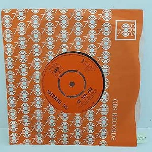 THE TREMELOES - Suddenly You Love Me, B side - As You Are, 7 inch single, 3234, orange label with black font