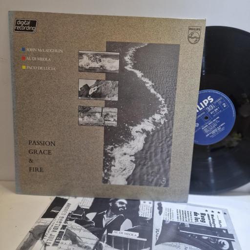 JOHN MCLAUGHLIN, AL DI MEOLA, PACO DE LUCIA Passion, grace & fire 12" vinyl LP. 811334-1