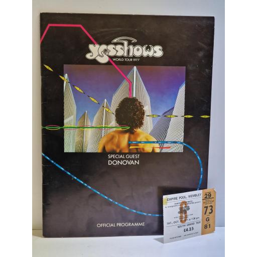 YES Official Yesshows World Tour Programme 1977 and ticket stub