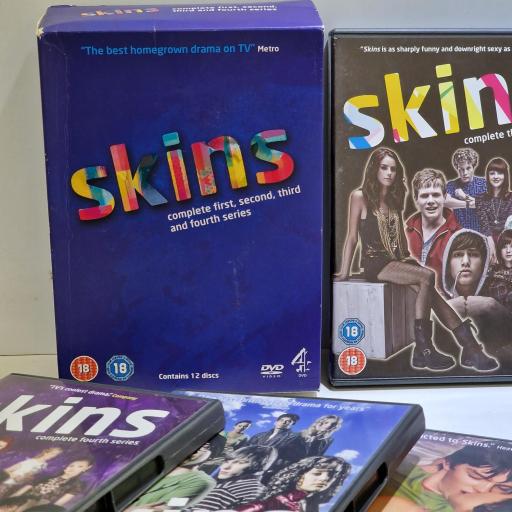 SKINS Skins DVD Box Set Complete First, Second, Third & Fourth Series 10xDVD-VIDEO set. 6867441032397