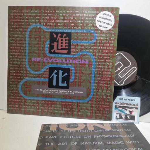 THE SHAMEN WITH TERRENCE MCKENNA Re:Evolution One Little Indian Records 118TP12 WITH GIANT POSTER , 5 TRACK 12 SINGLE