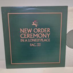 NEW ORDER Ceremony, Factory FAC33, 2 Track 12 Single, Green/Bronze Sleeve