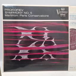 PROKOFIEFF / JEAN MARTINON, PARIS CONSERVATOIRE ORCHESTRA, Symphony No. 5. RCA Victrola Red Seal VIC 1169, 12 LP