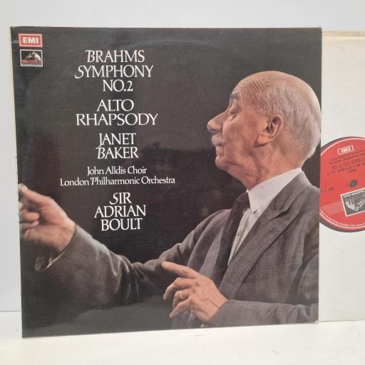 BRAHMS, JANET BAKER AND JOHN ALLDIS CHOIR WITH LONDON PHILHARMONIC ORCHESTRA, SIR ADRIAN BOULT Symphony No.2 / Alto Rhapsody, His Masters Voice ASD 2746, 12 LP