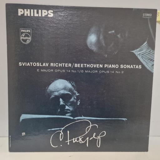 SVIATOSLAV RICHTER / BEETHOVEN Piano Sonatas: E Major Opus 14 No. 1 / G Major Opus 14 No. 2, Philips PHS 900-077, 12 LP