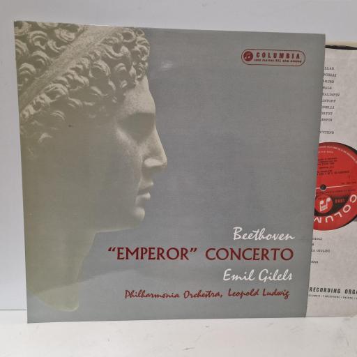 LUDWIG VAN BEETHOVEN - EMIL GILELS - LEOPOLD LUDWIG - PHILHARMONIA ORCHESTRA Concerto No.5 In E Flat Op.73 "Emperor", Columbia 33CX 1490, 12 LP