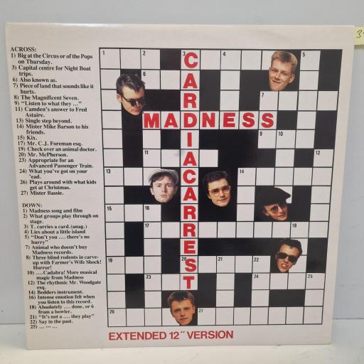 MADNESS Cardiac Arrest (Extended Version), Stiff Records STIFF BUY IT 140, 2 Track 12 Single.