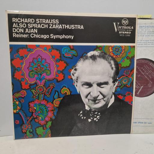 RICHARD STRAUSS. REINER, CHICAGO SYMPHONY Also Sprach Zarathustra, Don Juan, RCA Victorola VICS 1265, 12 LP