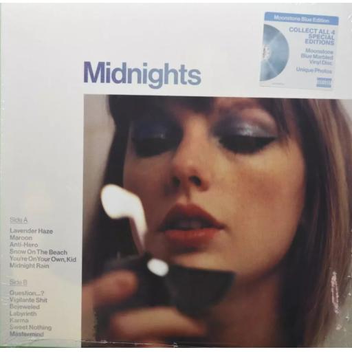 TAYLOR SWIFT Midnights moonstone blue marbled edition 12" vinyl LP. 2445 78982