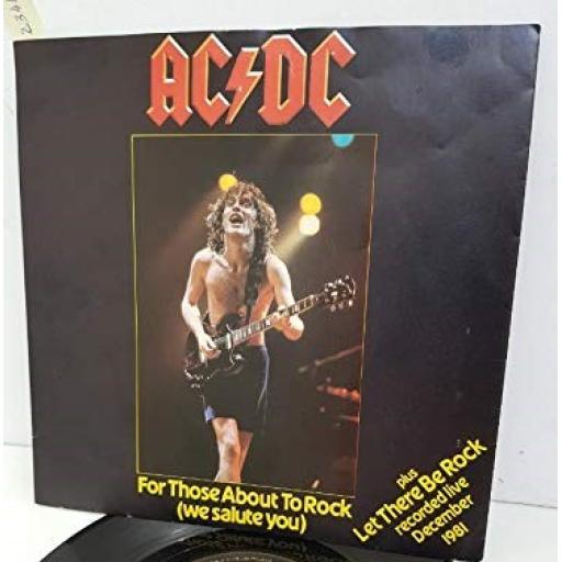 ACDC - for those about to rock(we salute you). W11721, 7" single