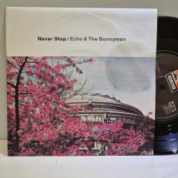 ECHO & THE BUNNYMEN Never stop, Heads will roll 7” single. KOW28